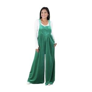 BiBi Velvet BLUE Overalls Wide-Leg Oversize Overalls Large